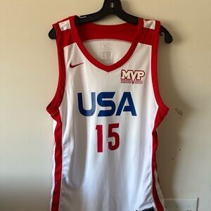 Nike Red and White USA Basketball Jersey